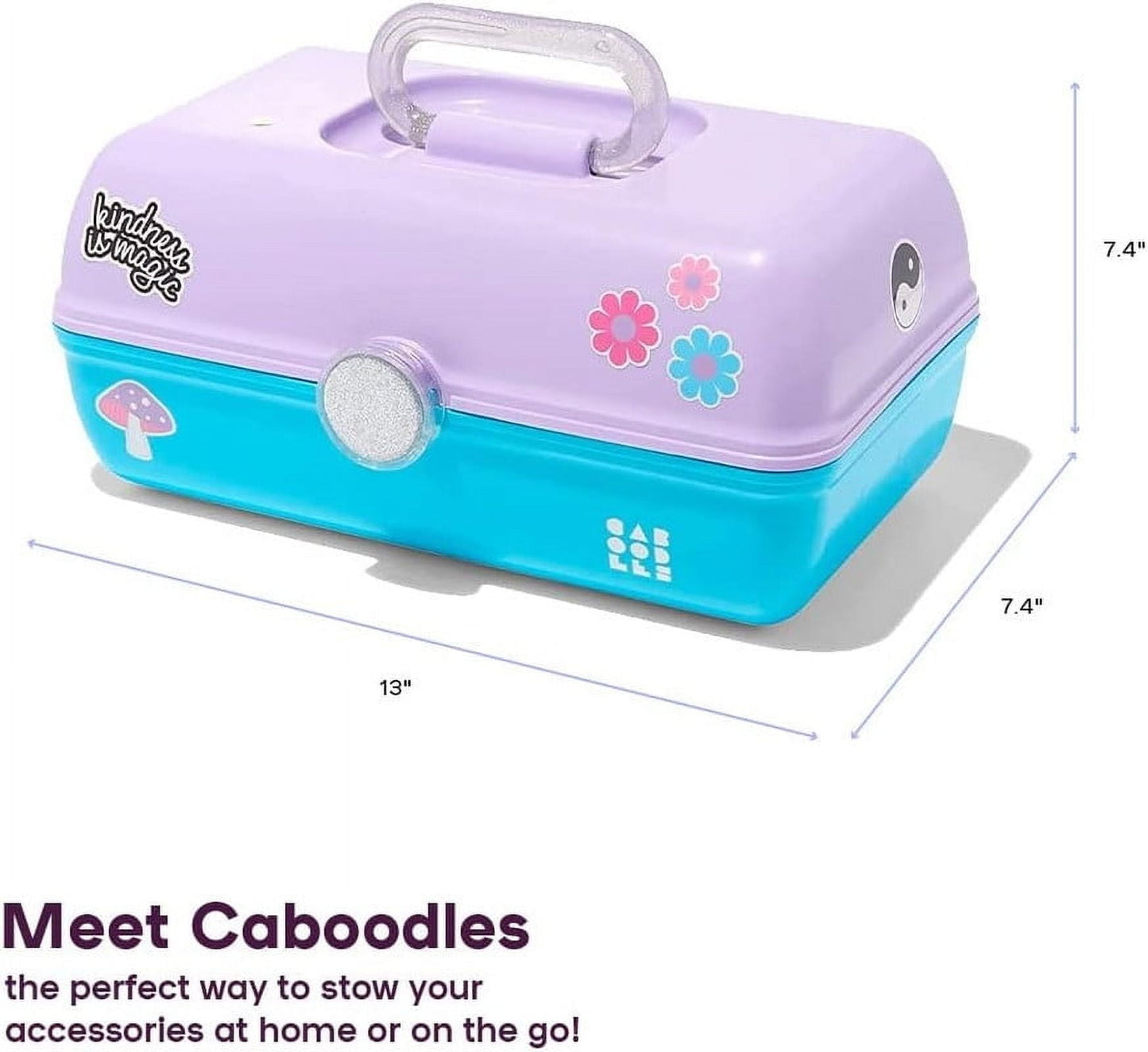 Large Caboodles Makeup Case | Travel Cosmetic Organizer for Girls - Lilac & Blue