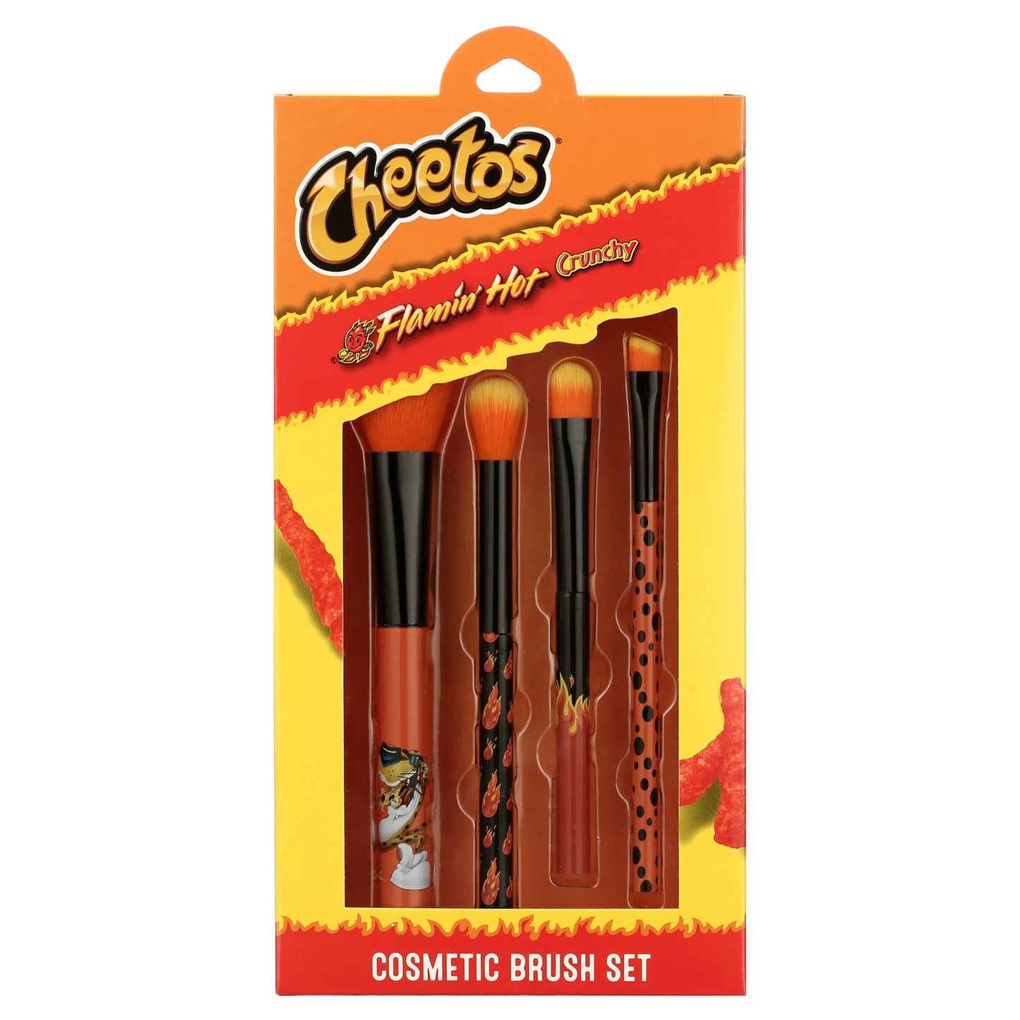 Flamin' Hot Cheetos 4-Piece Cosmetic Brush Set | Fun & Vibrant Design