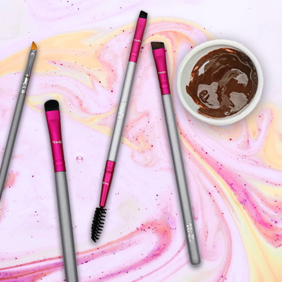 Eyebrow Brush Kit | Thin Angled Makeup Brushes for Defining Arches