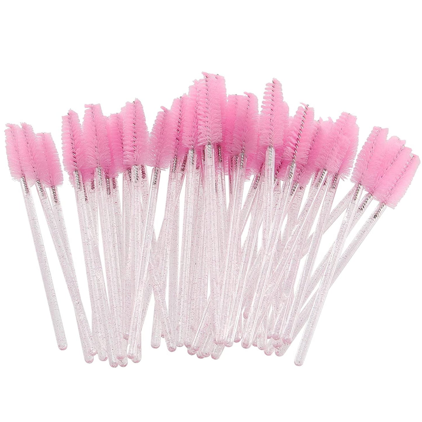 200 Disposable Eyelash Brushes | Pink Spoolies for Mascara & Eyebrow Care