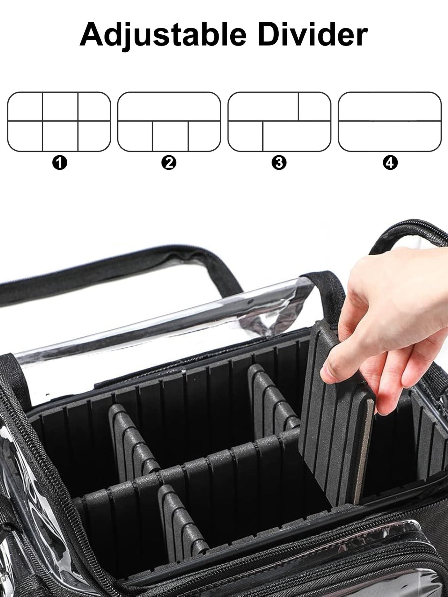Clear Makeup Bag | EEEkit Travel Cosmetic Organizer | Adjustable Strap