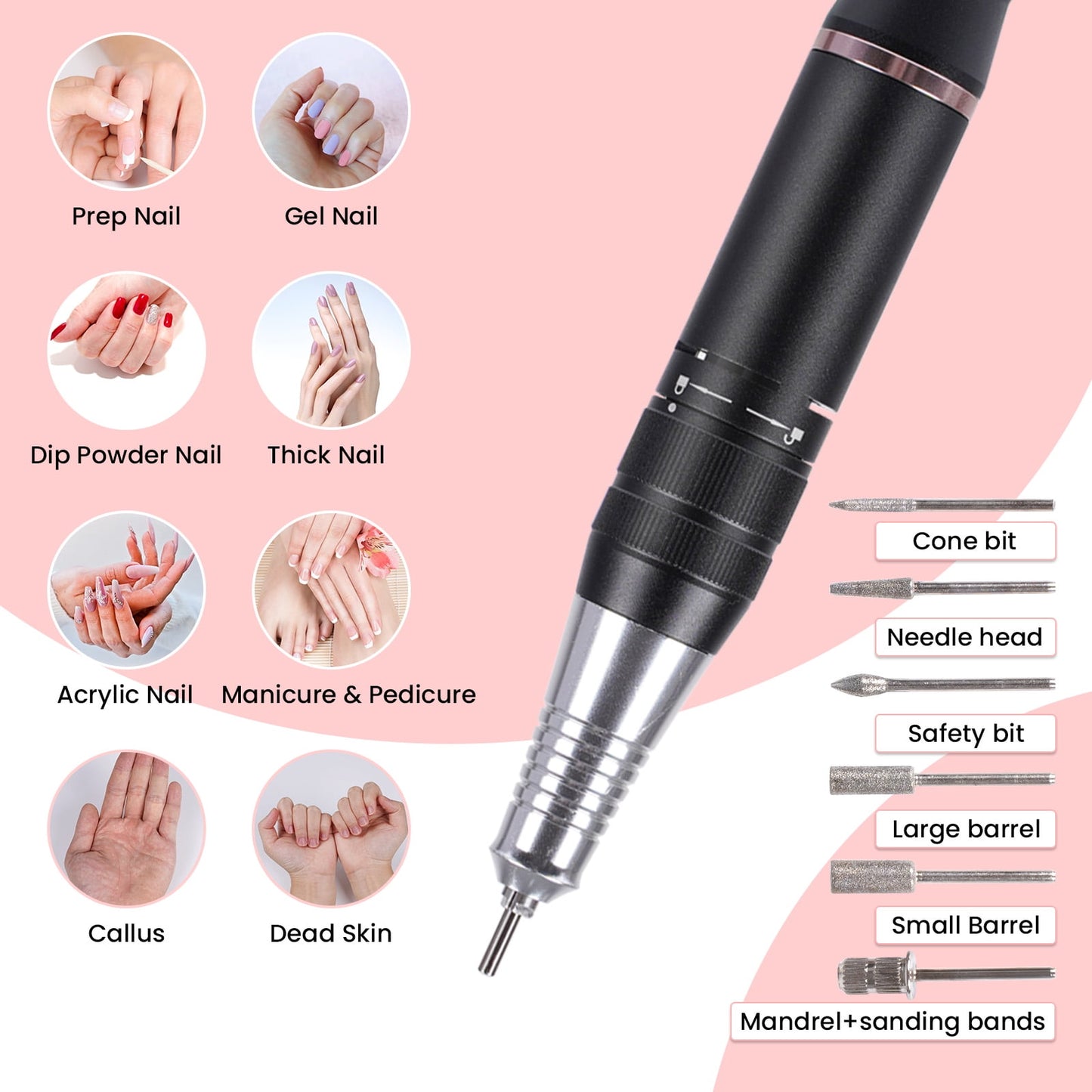 Portable Nail Drill | 35,000 RPM Professional Tool for Acrylic & Gel Nails