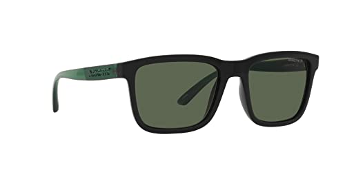 Arnette AN4321 Lebowl Square Sunglasses, Black/Polarized Dark Green, 54 mm