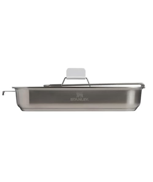 Stanley Wildfare Pro 5-Piece Stainless Steel Square Pan Cook Set | 10 in Fry Pan with Fold & Lock Handle | Cutting Board and Spatula | Camping Essentials for Your Camp Kitchen | BPA-Free