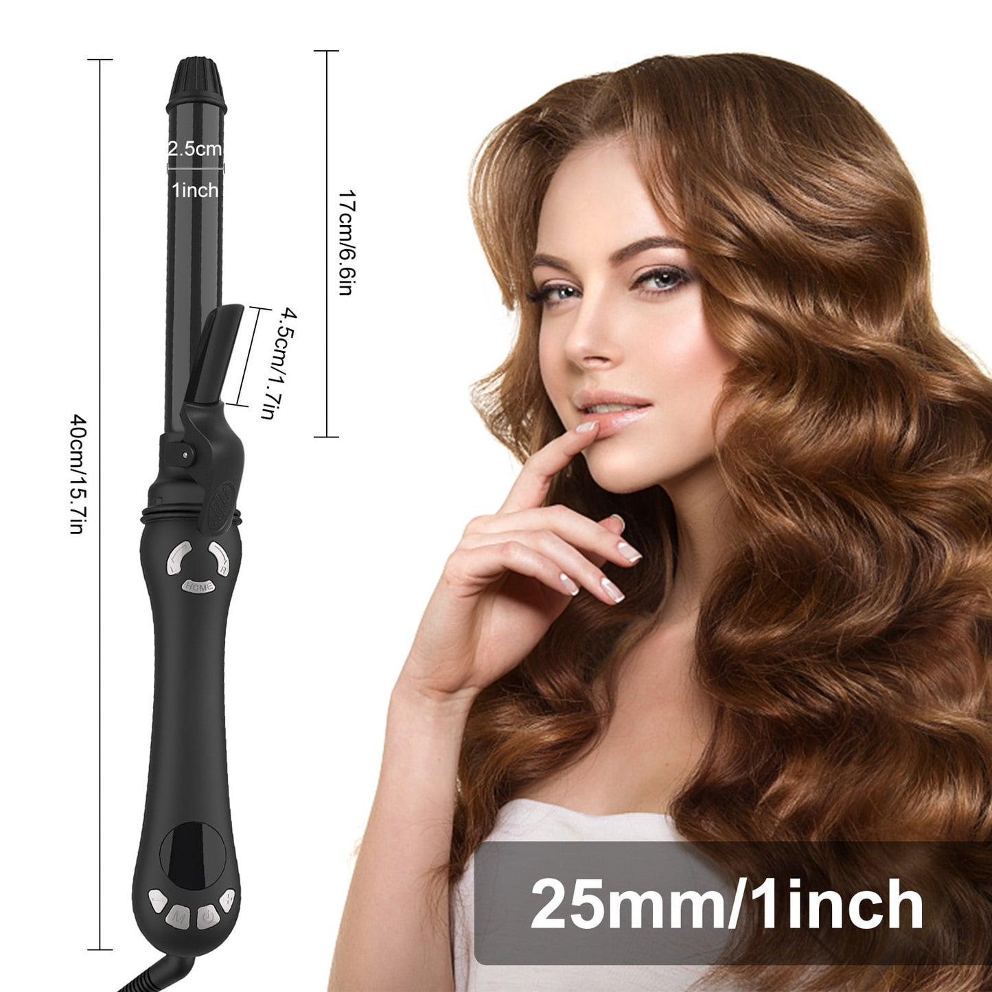 1-Inch Professional Rotating Curling Iron | Anti-Scald Automatic Hair Curler