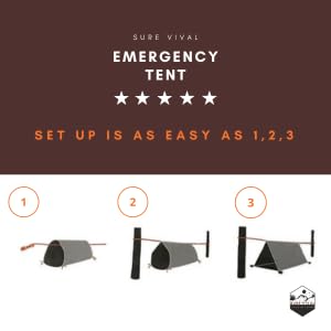 SUREVIVAL Emergency Tube Tent, Survival Shelter – Use As Survival Tent, Emergency Shelter, Emergency Blanket, Tube Tent, Survival Tarp - Includes Emergency Whistle & Paracord