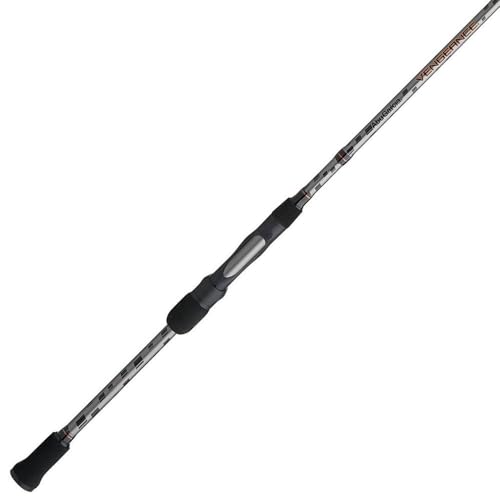 Abu Garcia 7' Vengeance Spinning Fishing Rod, 1-Piece Rod, Medium Rod Power, Fast Action, Custom Ergonomic Reel Seat, Comfortable EVA Handle, 24-Ton Graphite Blank