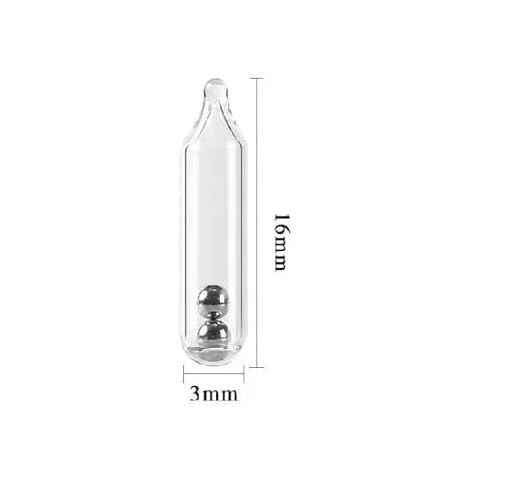 (Pack of 50) Glass Rattle Worm Jig Fishing Lure Insert Tube Rattles Shake Attract Fly Tie Tying 3mm/4mm/5mm (3x16mm)
