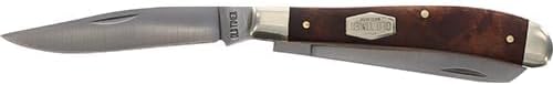 Old Timer 94OTW Gunstock Trapper 6.9in Traditional Folding Pocket Knife with 2 High Carbon SS Blades, Desert Iron Wood Handle, and Convenient Size for EDC, Hunting, Camping, Whittling, and Outdoors