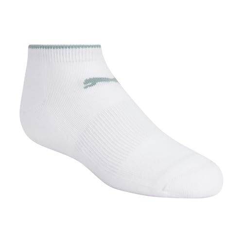 Kids' Low Cut Socks 8-Pack with Cushion & Arch Support - White/Pastel Multicolor, Size 9-11