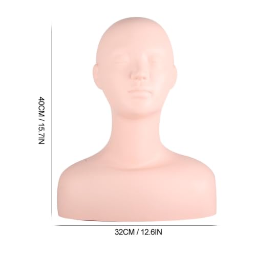 Esthetician Mannequin Head with Shoulders for Makeup Practice and Skincare