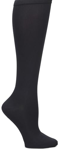 Women's Calf Compression Socks Black 12-14 mmHg Support & Comfort