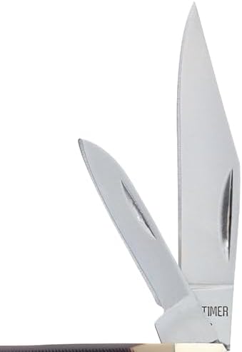 Old Timer 33OT Middleman Jack 5.7in S.S. Traditional Folding Knife with 2.4in Clip Point Blade and Sawcut Handle for Outdoor, Hunting, Camping and EDC