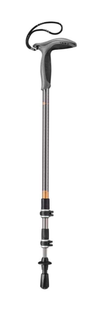 LEKI Wanderfreund Makalu Aluminum Adjustable Lightweight Walking Pole (Single) for Trekking & Hiking - Black-Anthracite-Copper - 90-120 cm