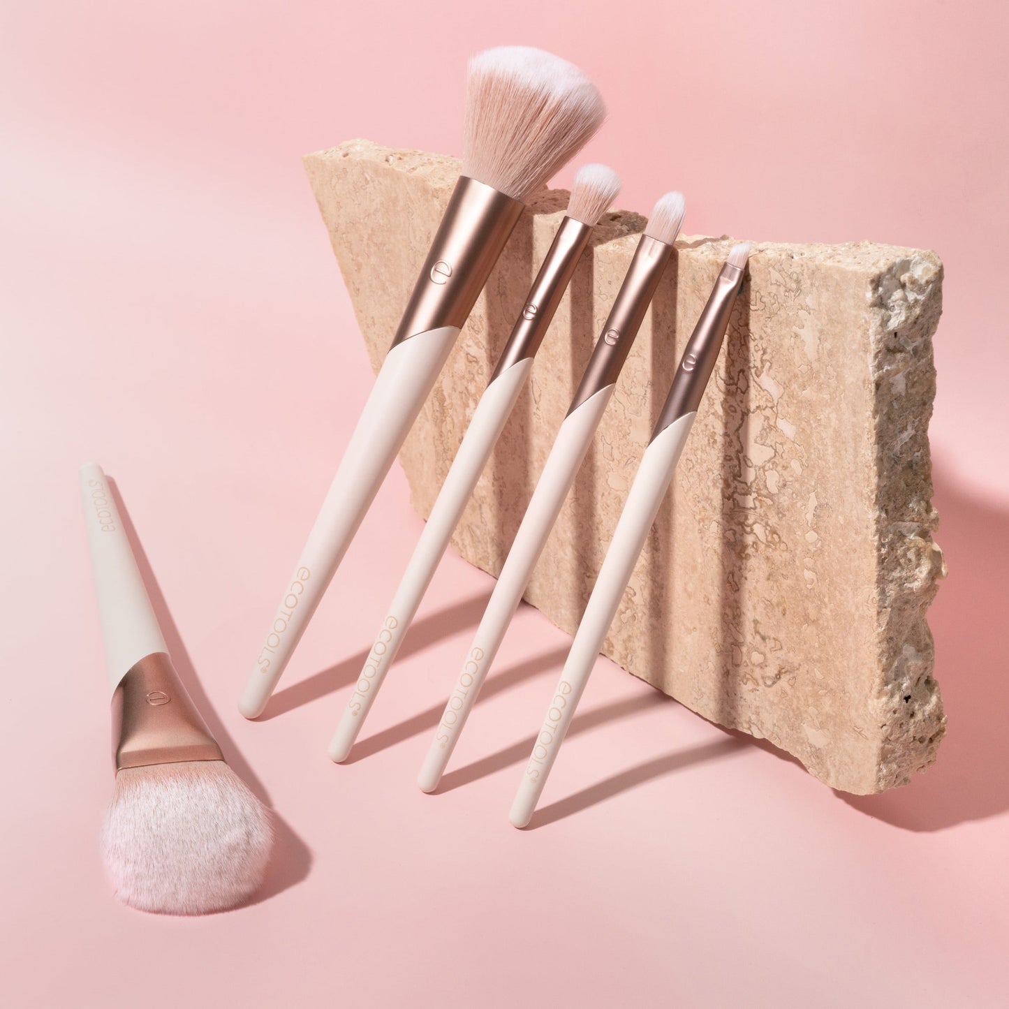 Eco-Friendly Luxe Natural Makeup Brush Set | 5-Piece for Face & Eyes