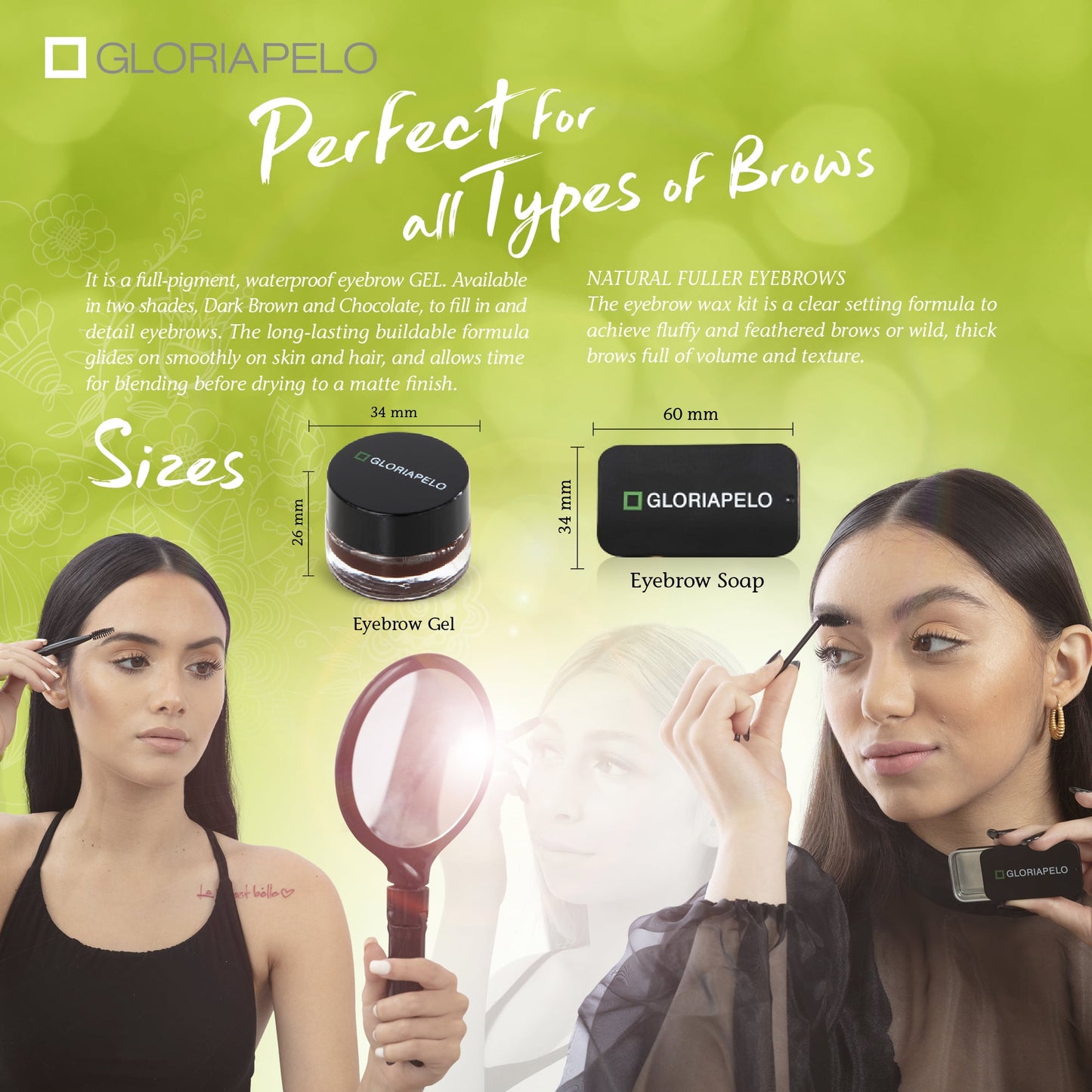 Vegan Brow Gel & Soap Eyebrow Kit | Long-Lasting, 1 Gel & 2 Soaps