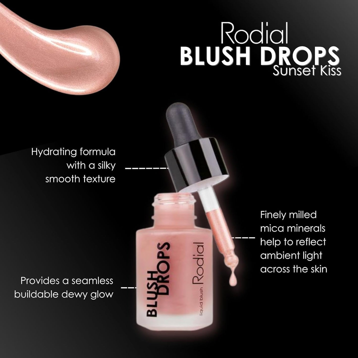 Rodial Blush Drops – Sunset Kiss | 15ml | Lightweight & Radiant Finish