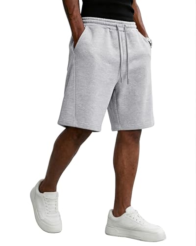 Men's Baggy Light Gray Sweat Shorts - Casual Athletic Shorts Large