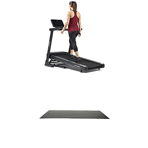 Sunny Health & Fitness Astra Elite Advanced Brushless Technology Treadmill with 15-Level Auto Incline, Wide Running Deck SF-T722052 + Home Gym Foam Floor Protector Mat