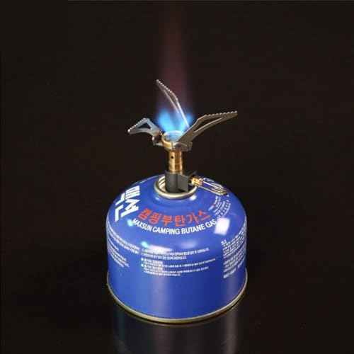 Outdoor Gas Stove Camping Burner Portable Mini Folding Stove Gas Heater Survival Furnace Foldable Furance Head for Picnic Cooker 49g Maximum firepower of BRS-3000T Stove