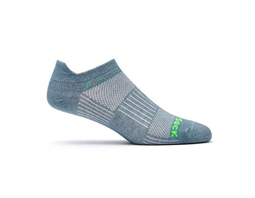 Wrightsock Mens Coolmesh II Tab Socks - Large Steel Grey