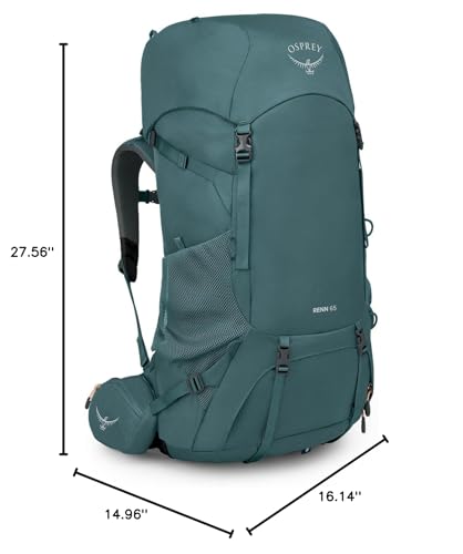 Osprey Renn 65L Women's Backpacking Backpack, Cascade Blue/Melon Orange