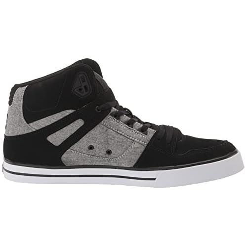 DC Men's Pure High Top Wc Skate Shoes Casual Sneakers, Black/Battleship/Armor, 7.5