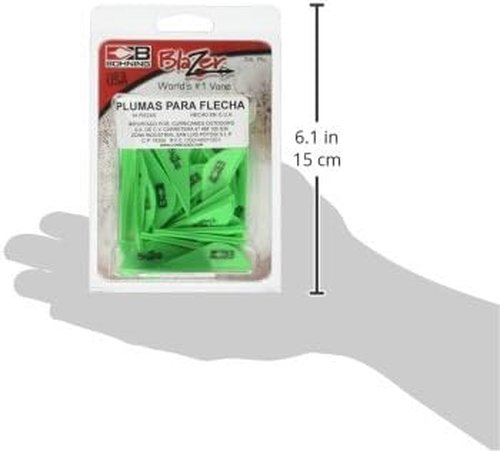 Bohning Blazer Vane 36 Count (Pack of 1), Neon Green, 2"