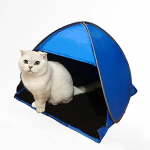 RXQNN Small Pop Up Beach Tent with Meshed Window, Portable Head Tent Beach Pet Shade for Small Dogs/Cats (Blue)