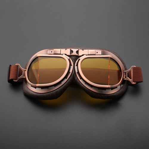 MUXSAM Vintage Motorcycle Goggles ATV Motocross Dirt Bike Racing Riding Off Road Glasses Eyewear Adults Men Women (Yellow)