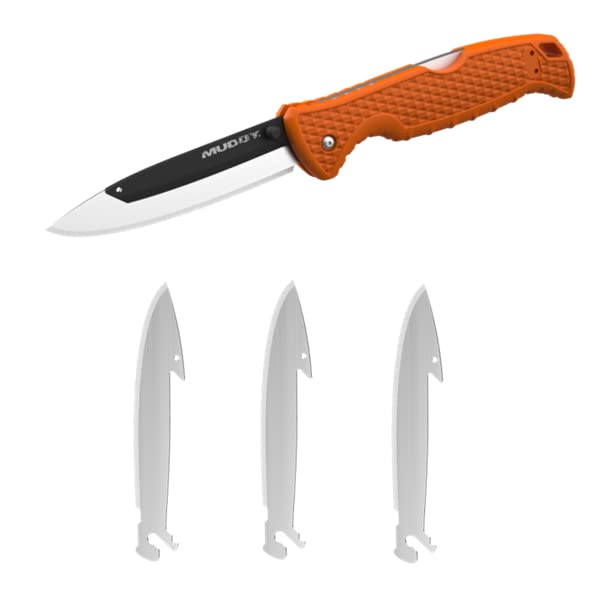 Muddy SWAP Replace-A-Blade Collection - Interchangeable Blade Folding Knives with Durable 420J2 Steel Blades and Slip-Resistant GFN Handle