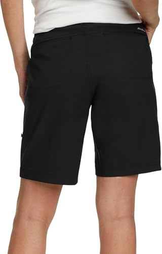 Eddie Bauer Women's Stretch UPF 50 Bermuda Shorts - 12 Black, Adjustable Length