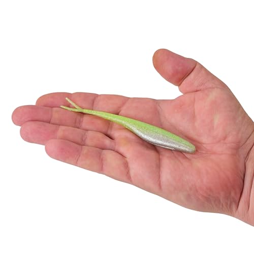 Berkley Gulp! Saltwater Jerk Shad Fishing Bait, Key Lime Chrome, 5in, Extreme Scent Dispersion, Realistic Baitfish Profile, Ideal for Redfish, Flounder, Bass and More