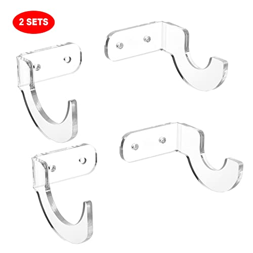 Cosmos Acrylic Baseball Bat Wall Mount Holder Set - Clear, Fits Up to 2" Barrel