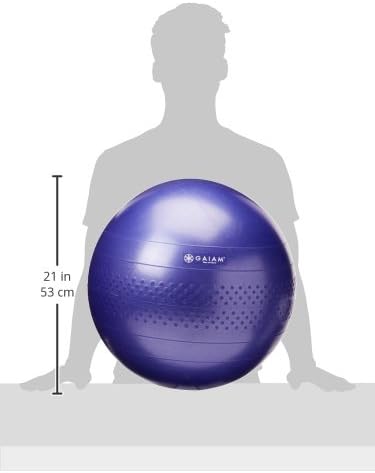 Gaiam Total Body Exercise Balance Stability Yoga Ball, Anti-Burst with Air Pump for Home, Office Chair, and Fitness - Various Sizes