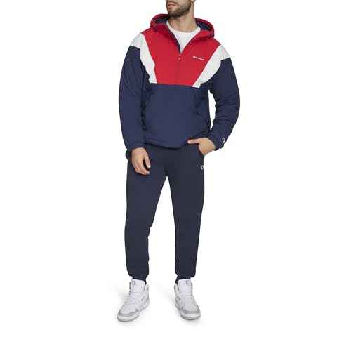 Champion mens Color Block Lined Windbreaker With Hood