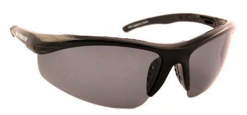 Polarized Sunglasses for Men Women Black Frame Grey Lens Medium Large Faces