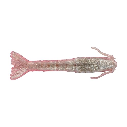 Berkley Gulp! Saltwater Shrimp Fishing Bait, Flamingo Chrome, 3in, Extreme Scent Dispersion, Realistic Shrimp Profile, Ideal for Redfish, Flounder, Snapper and More
