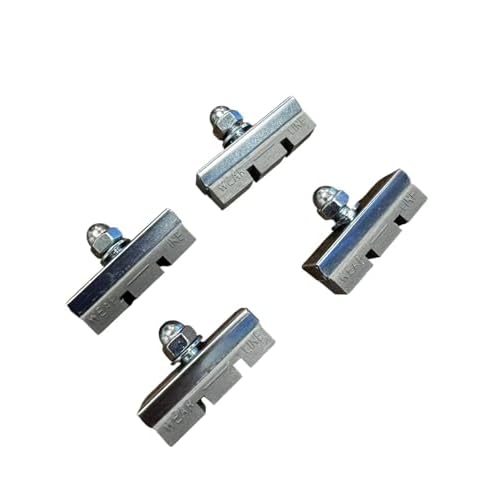 Gray Color, Premium Bicycle Brake Pads 4-Pack(2pair) ? 4mm Durable & Quiet, Universal Fit for BMX, MTB, Road Bikes with Side-Pull Caliper Brakes ? Long-Lasting Rubber and Steel Construction