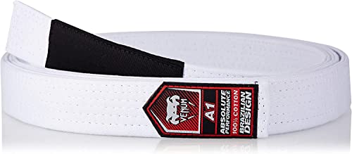 Venum BJJ Belt White / A4 320cm / 126in Martial Arts Belt for Jiu Jitsu & Kimonos