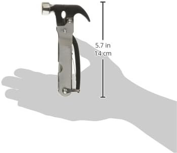 Kikkerland 10 in 1 Pocket Compact EDC Gear Equipment Stainless Steel Multi-Tool, White, Wood Handle, for Outdoors, Camping Tool Accessories Survival