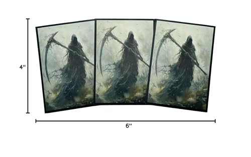 (Grim Reaper) 100 Count Textured Matte Card Sleeves - Hand-Drawn Art, MTG/TCG Protection - Art Sleeves