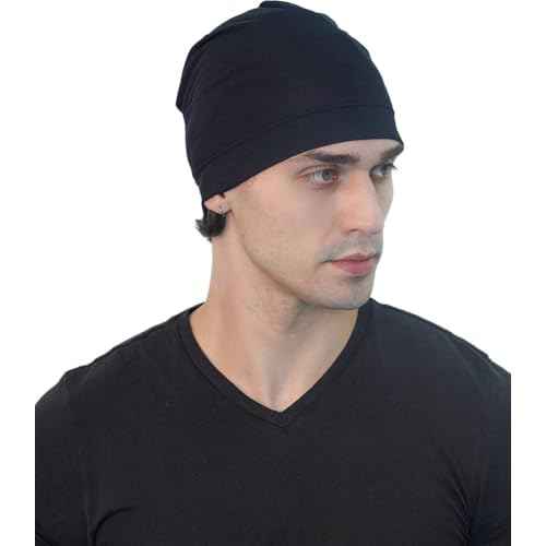 Unisex Bamboo Beanie Sleep Cap for Sensitive Skin, Hair Loss, Alopecia, Chemo, Indoors and Outdoors