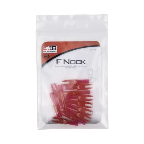 Bohning F Nock - .166 Shafts (4mm, VAP, Nano, Micro), 12 Pack, Ruby