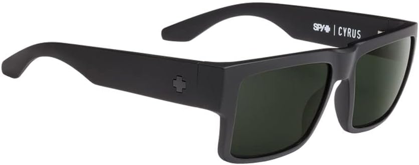 Spy Optic Cyrus Sunglasses Soft Matte Black with Happy Gray Green Lens