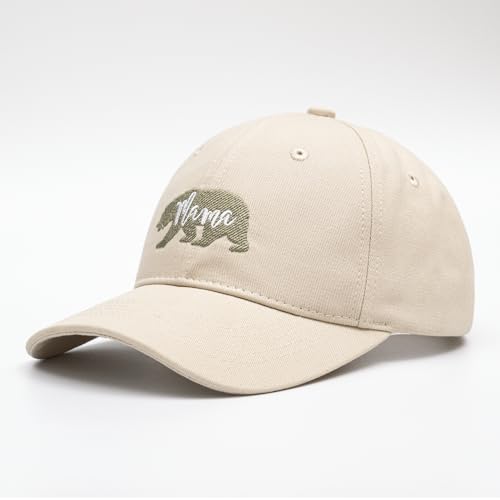 KOLWOVEN Mama Bear Embroidered Baseball Cap, Stylish Distressed Hat for Women, Perfect Mother's Day or Birthday Gift for Mom