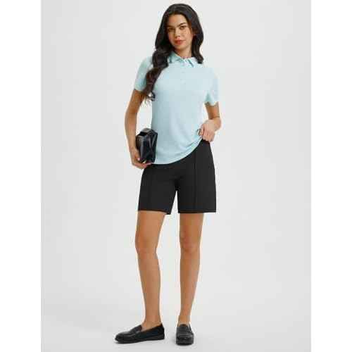 baleaf Women's 7 Inch Bermuda Long Shorts with Zipper Pockets High Waisted Athletic Shorts Walking Dressy Casual Loose