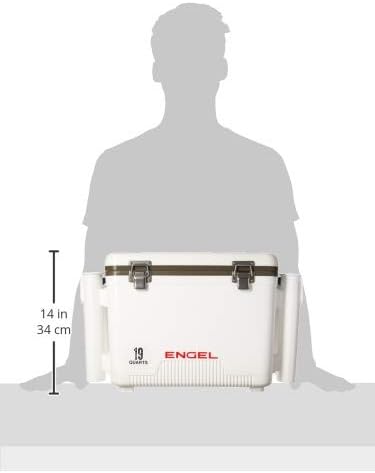 Engel UC19 19qt Leak-Proof, Air Tight, Fishing Drybox Cooler with Built-in Fishing Rod Holders, Also Makes The Perfect Small Hard Shell Lunchbox for Men and Women