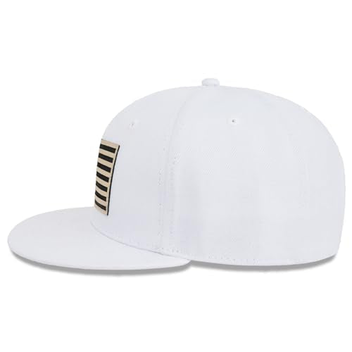 American Flag Snapback Hats - Flat Bill Brim Hat for Men Women - Breathable & Adjustable Fit for Casual Wear