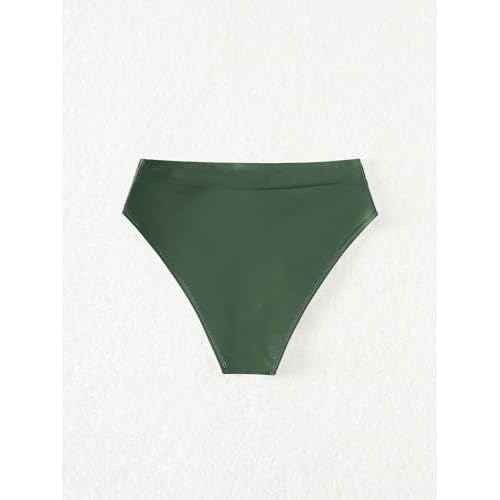 Fanuerg Women's Bikini Bottom Cross V Cut Front Swimsuit Full Coverage Bathing Suit Bottoms